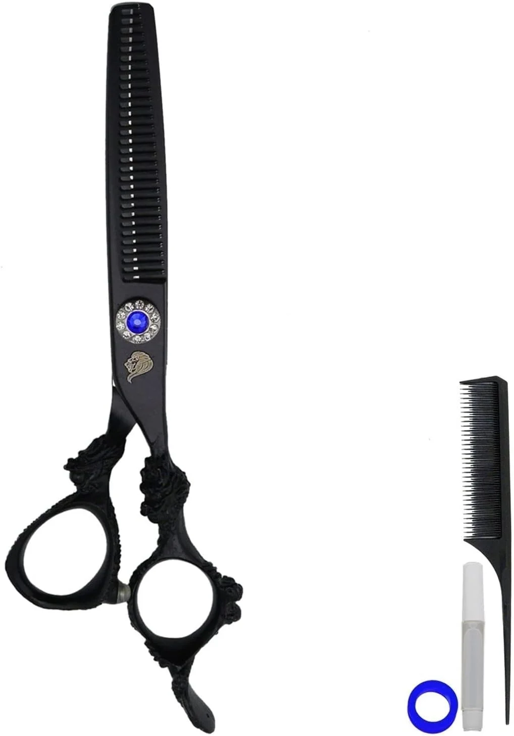 قیچی آرایشگری مشکی 6.0 اینچی، ست قیچی حرفه ای آرایشگری، قیچی های کوتاهی و پیتاژ مو، لوازم جانبی آرایشگر، قیچی موی طرح اژدها، فولاد ژاپنی (سایز: قیچی پیتاژ) قیچی آرایشگری مشکی 6.0 اینچی، ست قیچی حرفه ای آرایشگری، قیچی های کوتاهی و پیتاژ مو، لوازم جانبی آرایشگر، قیچی موی طرح اژدها، فولاد ژاپنی (سایز: قیچی پیتاژ)