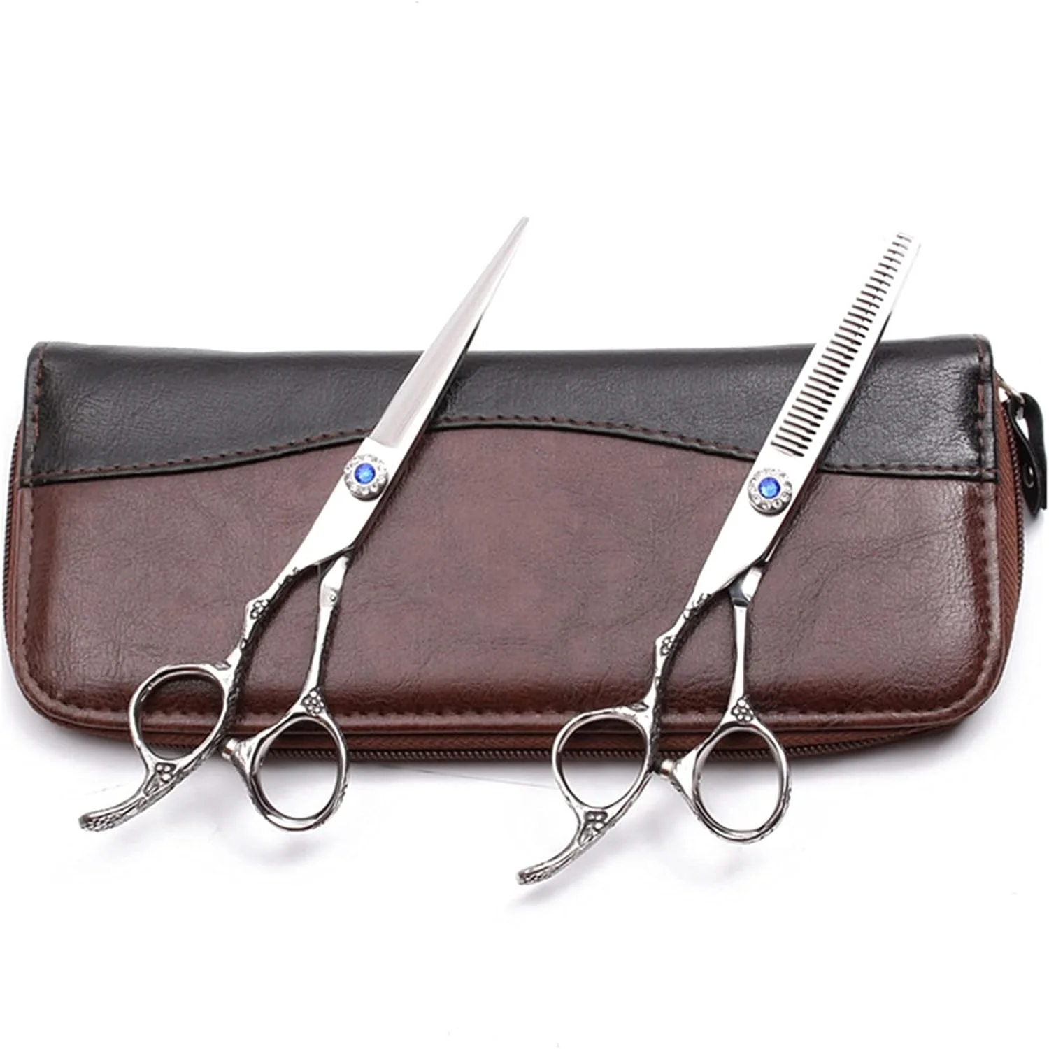 قیچی آرایشگری حرفه ای دست چپ 5.5 اینچ 16 سانتی متر، قیچی پیتاژ، قیچی آرایشگری، قیچی پیتاژ، قیچی کوتاهی مو، یین دی 5.5yy