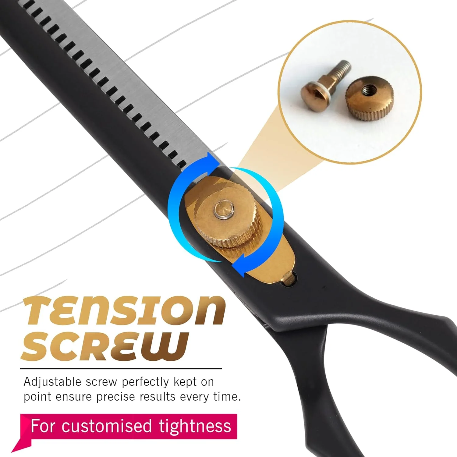 قیچی آرایشگری حرفه ای، قیچی اصلاح مو، قیچی پیتاژ مو با پیچ قابل تنظیم، قیچی آرایشگری تیز (پیتاژ مشکی 5.5 اینچ) قیچی آرایشگری حرفه ای، قیچی اصلاح مو، قیچی پیتاژ مو با پیچ قابل تنظیم، قیچی آرایشگری تیز (پیتاژ مشکی 5.5 اینچ)