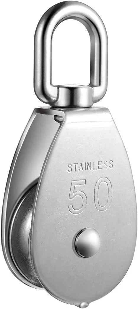 قرقره تک چرخ گردان استیل ضد زنگ M50 با ظرفیت 400 کیلوگرم (نقره ای)