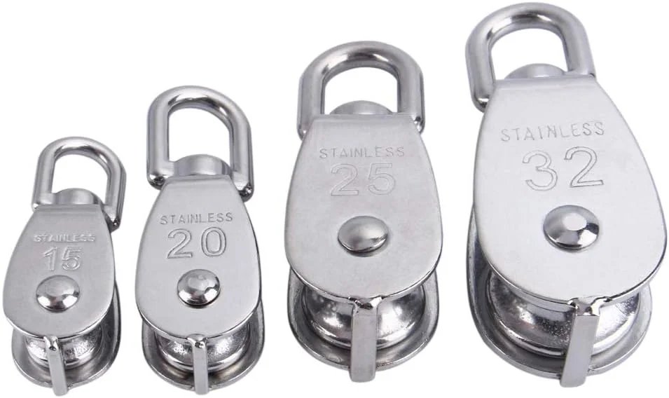 طناب سیم فولادی ضد زنگ، قرقره تک سیم بکسل آویز قرقره غلتکی تک چرخ قرقره گردان طناب بالابر M32 طناب سیم فولادی ضد زنگ، قرقره تک سیم بکسل آویز قرقره غلتکی تک چرخ قرقره گردان طناب بالابر M32