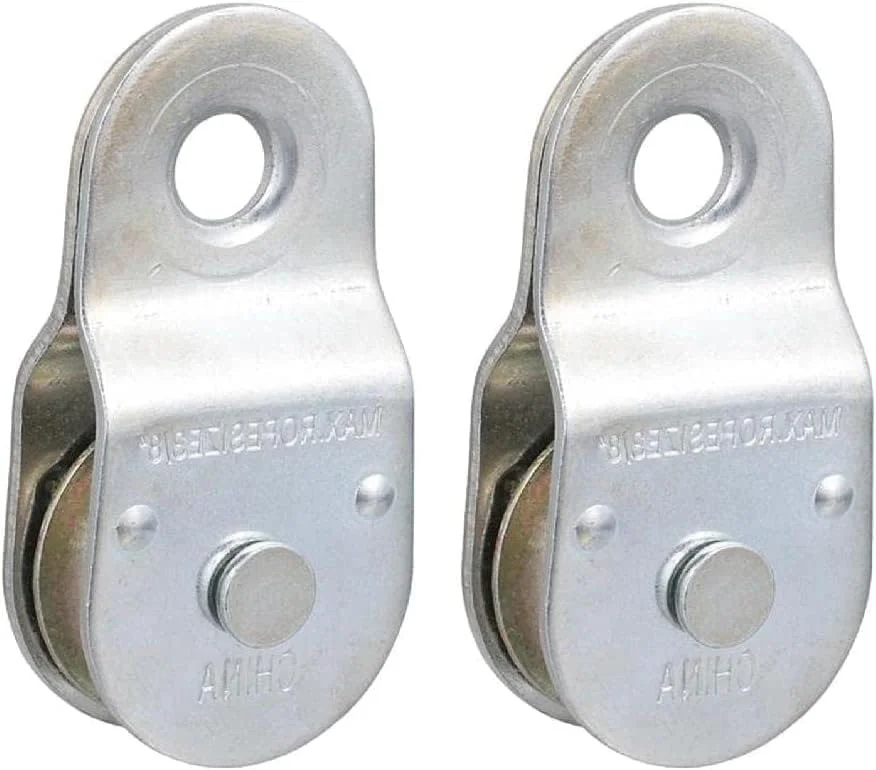 2 عدد قرقره تکی استیل ضد زنگ با چرخش 360 درجه، قرقره کابل چرخ کششی سنگین وظیفه، فوق العاده بی صدا، 2 عدد قرقره آویز، تجهیزات تمرین توانبخشی، قرقره کششی دست فلج