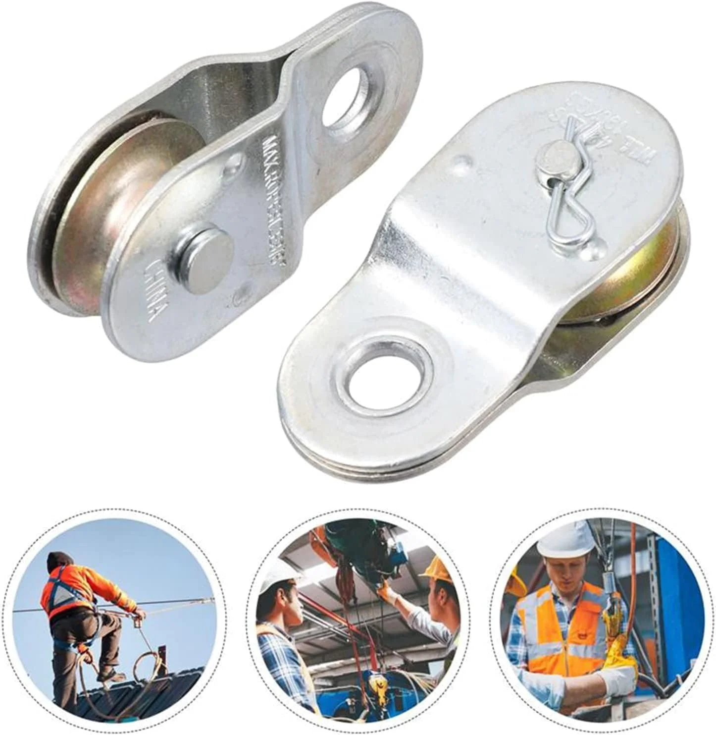 2 عدد قرقره تکی استیل ضد زنگ با چرخش 360 درجه، قرقره کابل چرخ کششی سنگین وظیفه، فوق العاده بی صدا، 2 عدد قرقره آویز، تجهیزات تمرین توانبخشی، قرقره کششی دست فلج