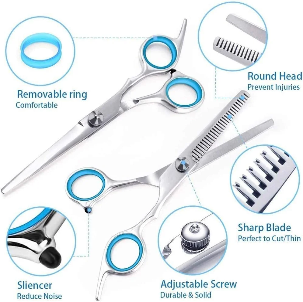 قیچی آرایشگری MAYCREATE®، قیچی اصلاح موی حرفه ای از جنس استیل ضد زنگ، ست حالت دهنده مو برای آرایشگران یا سالن های زیبایی قیچی آرایشگری MAYCREATE®، قیچی اصلاح موی حرفه ای از جنس استیل ضد زنگ، ست حالت دهنده مو برای آرایشگران یا سالن های زیبایی