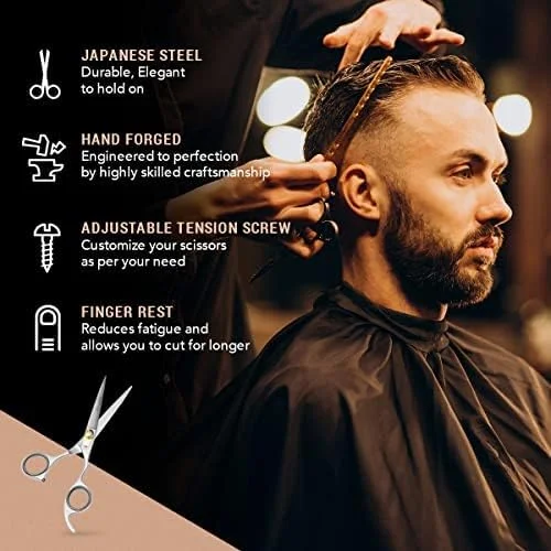 قیچی آرایشگری حرفه ای اونتاکی، قیچی آرایشگاه، 6.5 اینچ نقره ای، فولاد ژاپنی، سبک مدرن قیچی آرایشگری حرفه ای اونتاکی، قیچی آرایشگاه، 6.5 اینچ نقره ای، فولاد ژاپنی، سبک مدرن