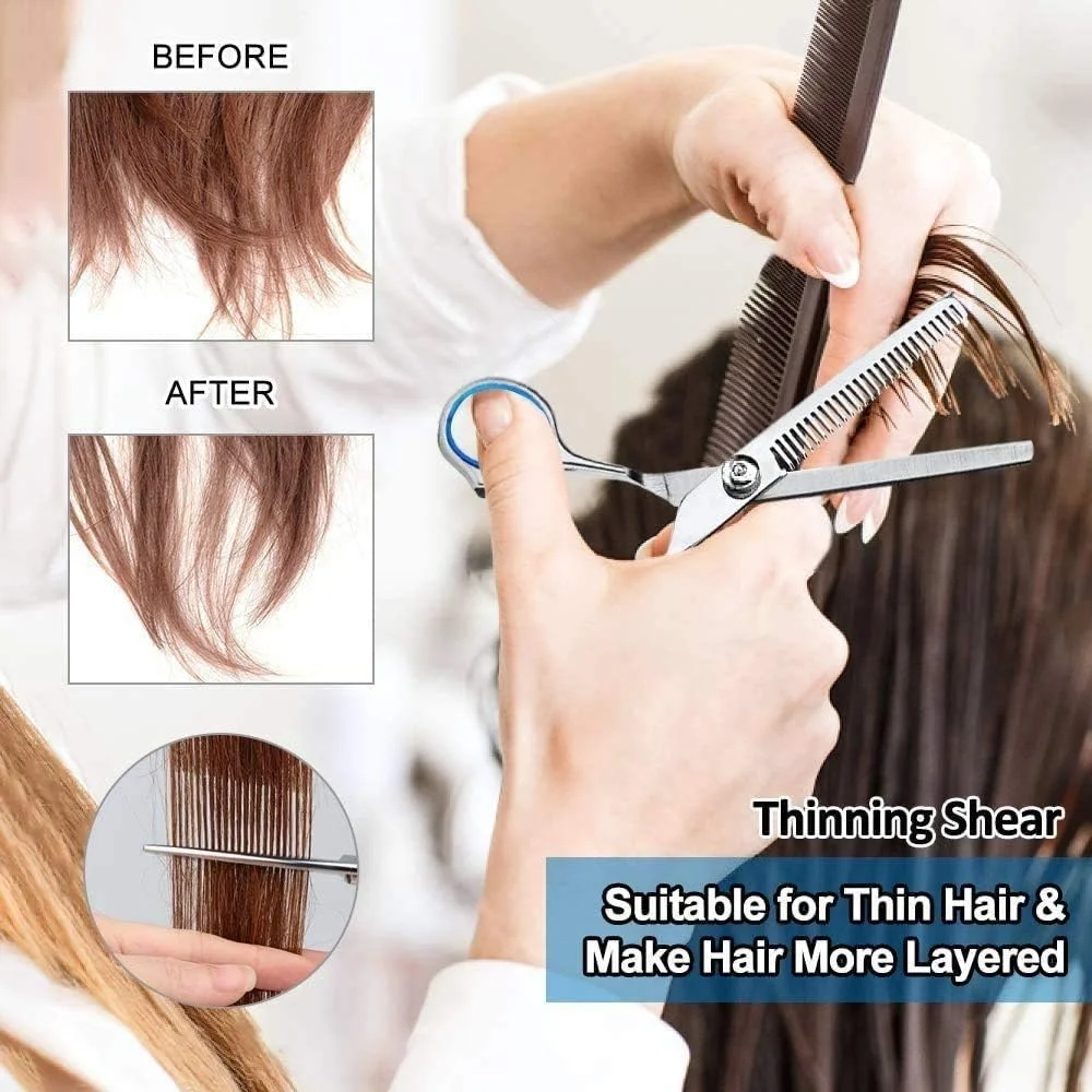 قیچی آرایشگری MAYCREATE®، قیچی اصلاح موی حرفه ای از جنس استیل ضد زنگ، ست حالت دهنده مو برای آرایشگران یا سالن های زیبایی قیچی آرایشگری MAYCREATE®، قیچی اصلاح موی حرفه ای از جنس استیل ضد زنگ، ست حالت دهنده مو برای آرایشگران یا سالن های زیبایی