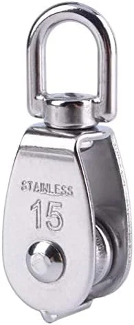 تک قرقره M15 استیل ضد زنگ قرقره گردان بارگیری 35 کیلوگرم برای سیم بکسل طناب بالابر (بسته 1 عددی)