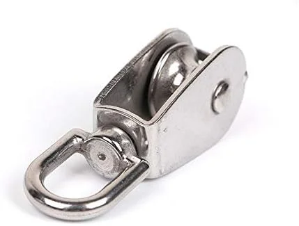 تک قرقره M20 استیل ضد زنگ قرقره گردان بارگیری 75 کیلوگرم برای سیم بکسل طناب بالابر (بسته 1 عددی)