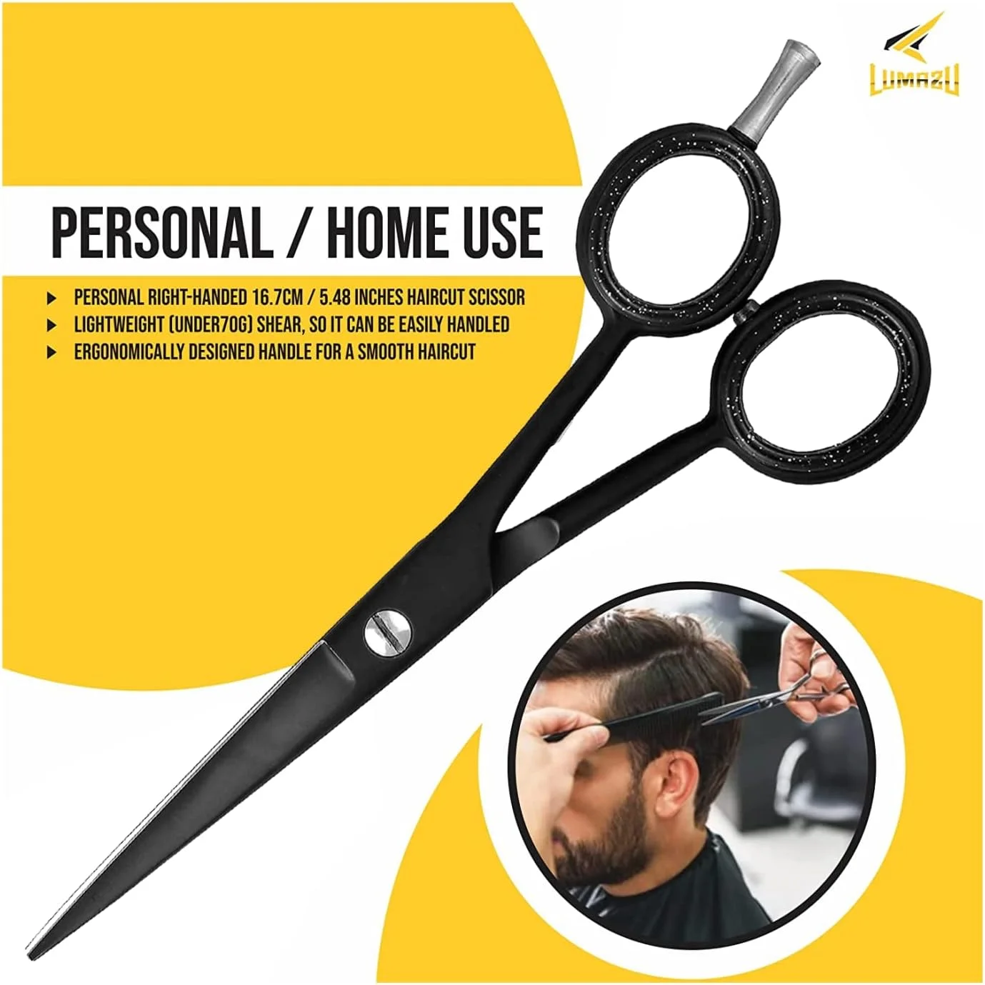 قیچی آرایشگری LUMAZU برای آرایشگران حرفه ای، قیچی های پیرایش مو از جنس استیل ضد زنگ، قیچی های اصلاح مو برای آرایشگاه ها (مشکی (6 اینچ)) قیچی آرایشگری LUMAZU برای آرایشگران حرفه ای، قیچی های پیرایش مو از جنس استیل ضد زنگ، قیچی های اصلاح مو برای آرایشگاه ها (مشکی (6 اینچ))