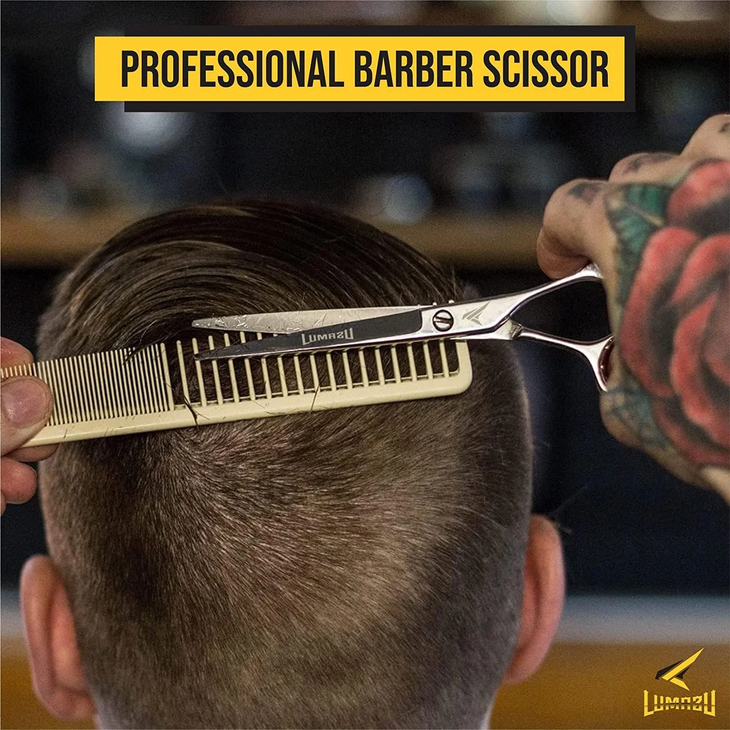 قیچی آرایشگری LUMAZU برای آرایشگران حرفه ای، قیچی های پیرایش مو از جنس استیل ضد زنگ، قیچی های اصلاح مو برای آرایشگاه ها (مشکی (6 اینچ)) قیچی آرایشگری LUMAZU برای آرایشگران حرفه ای، قیچی های پیرایش مو از جنس استیل ضد زنگ، قیچی های اصلاح مو برای آرایشگاه ها (مشکی (6 اینچ))