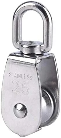 تک قرقره M25 استیل ضد زنگ قرقره گردان بارگیری 150 کیلوگرم برای سیم بکسل طناب بالابر (بسته 1 عددی)