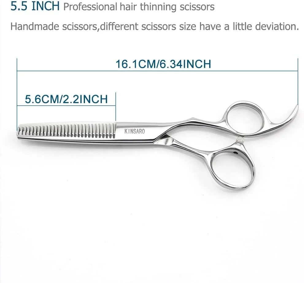 قیچی آرایشگری 14 سانتی متری KINSARO، قیچی موی حرفه ای، قیچی آرایشگری، قیچی پیتاژ، فولاد ژاپن 440C، تیغه لبه محدب نقره ای، سوراخ کور قیچی آرایشگری 14 سانتی متری KINSARO، قیچی موی حرفه ای، قیچی آرایشگری، قیچی پیتاژ، فولاد ژاپن 440C، تیغه لبه محدب نقره ای، سوراخ کور