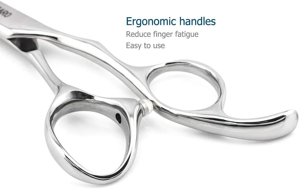 قیچی آرایشگری 14 سانتی متری KINSARO، قیچی موی حرفه ای، قیچی آرایشگری، قیچی پیتاژ، فولاد ژاپن 440C، تیغه لبه محدب نقره ای، سوراخ کور قیچی آرایشگری 14 سانتی متری KINSARO، قیچی موی حرفه ای، قیچی آرایشگری، قیچی پیتاژ، فولاد ژاپن 440C، تیغه لبه محدب نقره ای، سوراخ کور