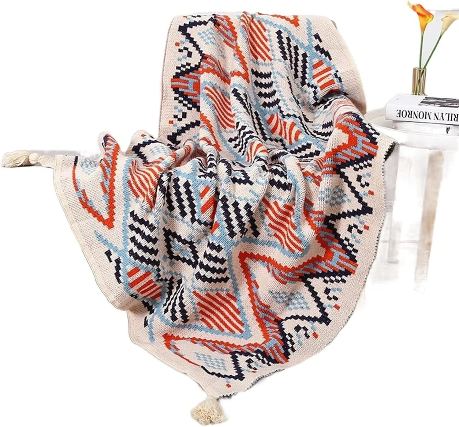 UGFVGYTG Blanket Double Side Knitting Blanket for Bedroom Cotton Breathable Sofa Thread Blanket Spring Autumn Office Blanket