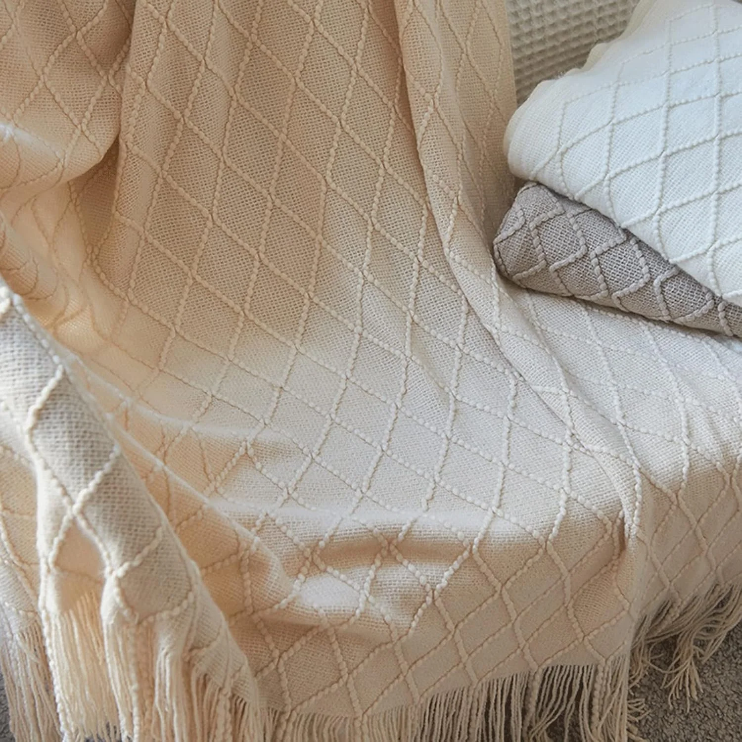 پتوی بافتنی UGFVGYTG، پتوی روتختی رنگ ثابت، پتوی برجسته برای مبل و تخت، پتوی بافتنی، دکوراسیون منزل پتوی بافتنی UGFVGYTG، پتوی روتختی رنگ ثابت، پتوی برجسته برای مبل و تخت، پتوی بافتنی، دکوراسیون منزل