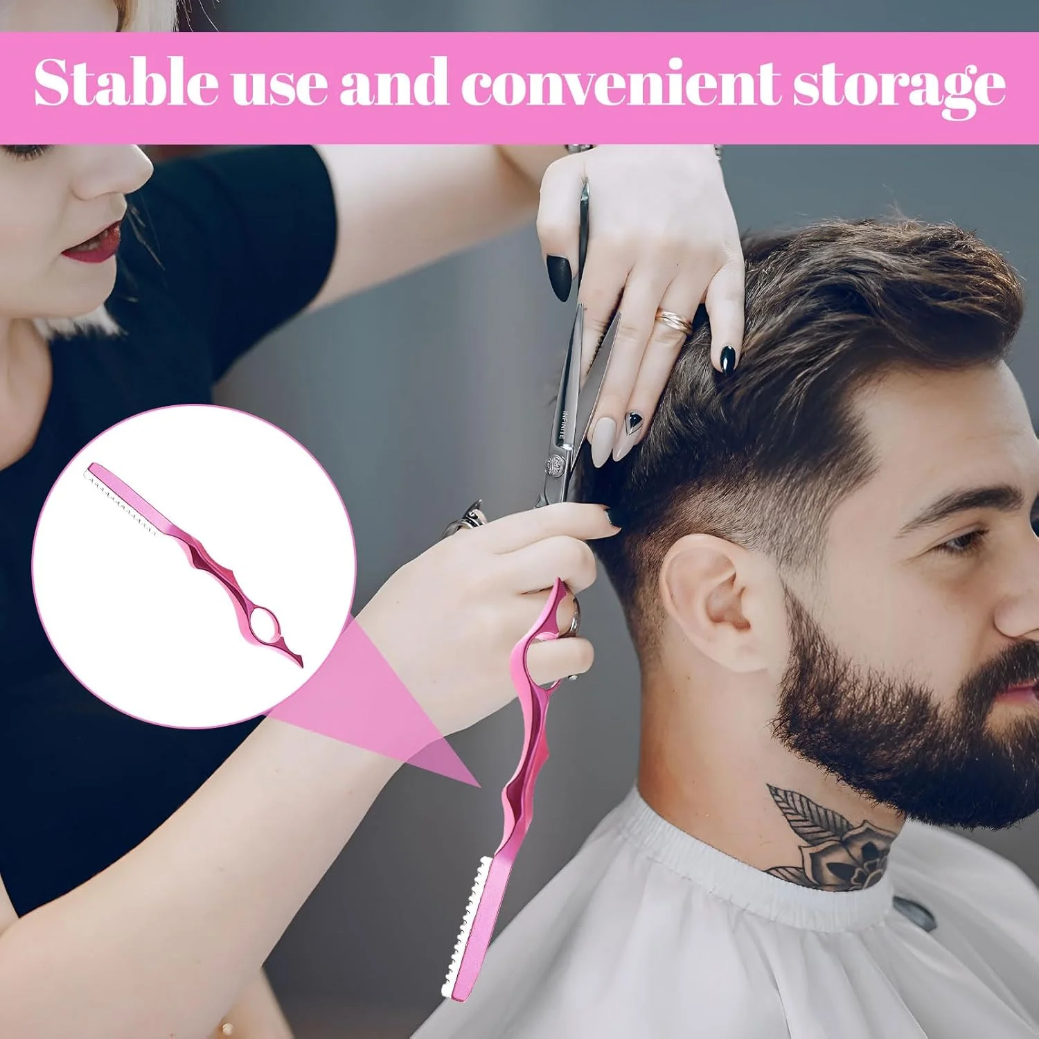 تیغ حالت دهنده مو - 1 عدد شانه پیتاژ، مناسب استفاده در سالن و منزل، قیچی پیتاژ حرفه ای تیغ حالت دهنده مو - 1 عدد شانه پیتاژ، مناسب استفاده در سالن و منزل، قیچی پیتاژ حرفه ای