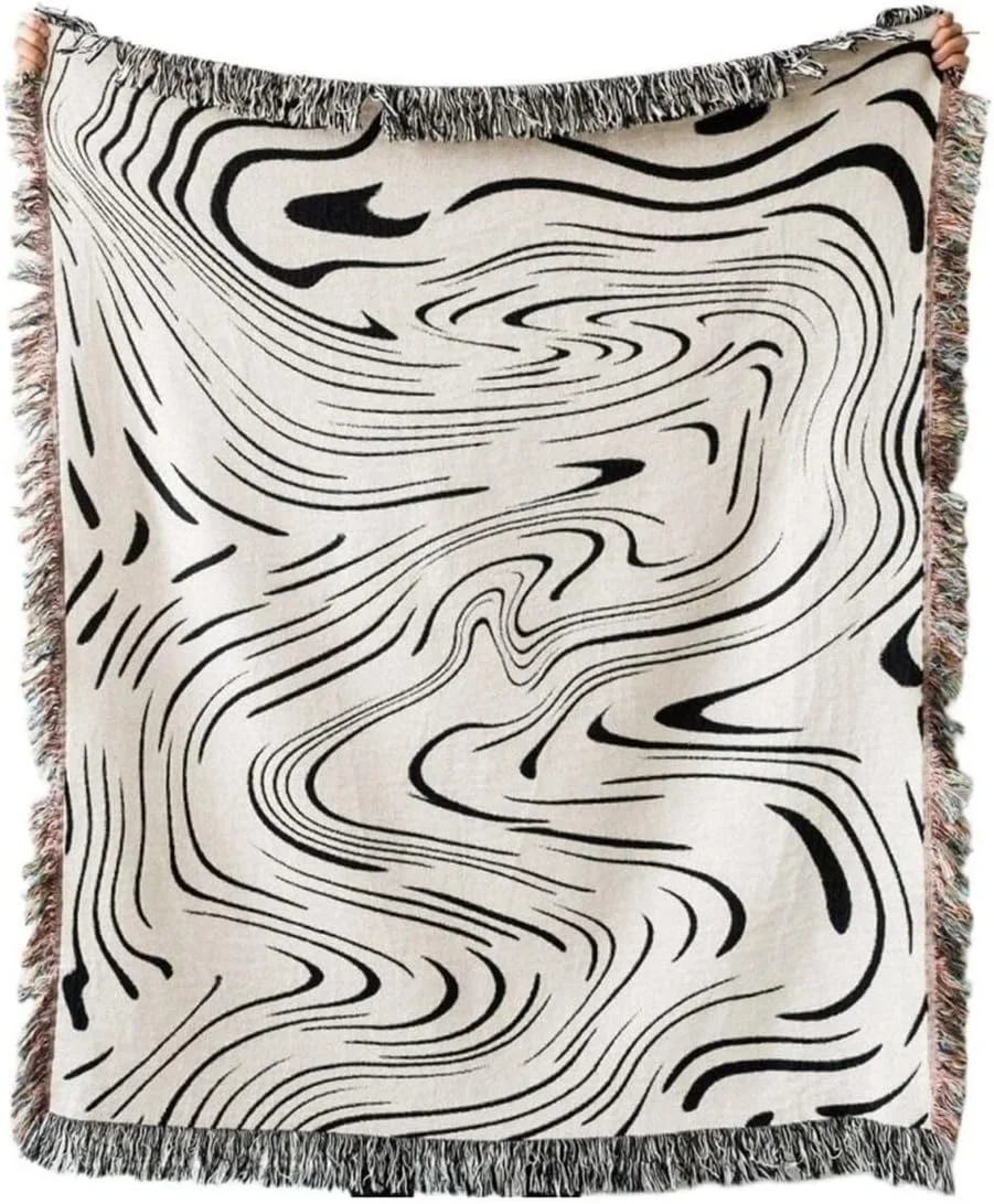 پتو UGFVGYTG، پتوهای غیر رسمی، تزئینی، طرح موجی، مناسب مبل، پتوهای راحتی مبل