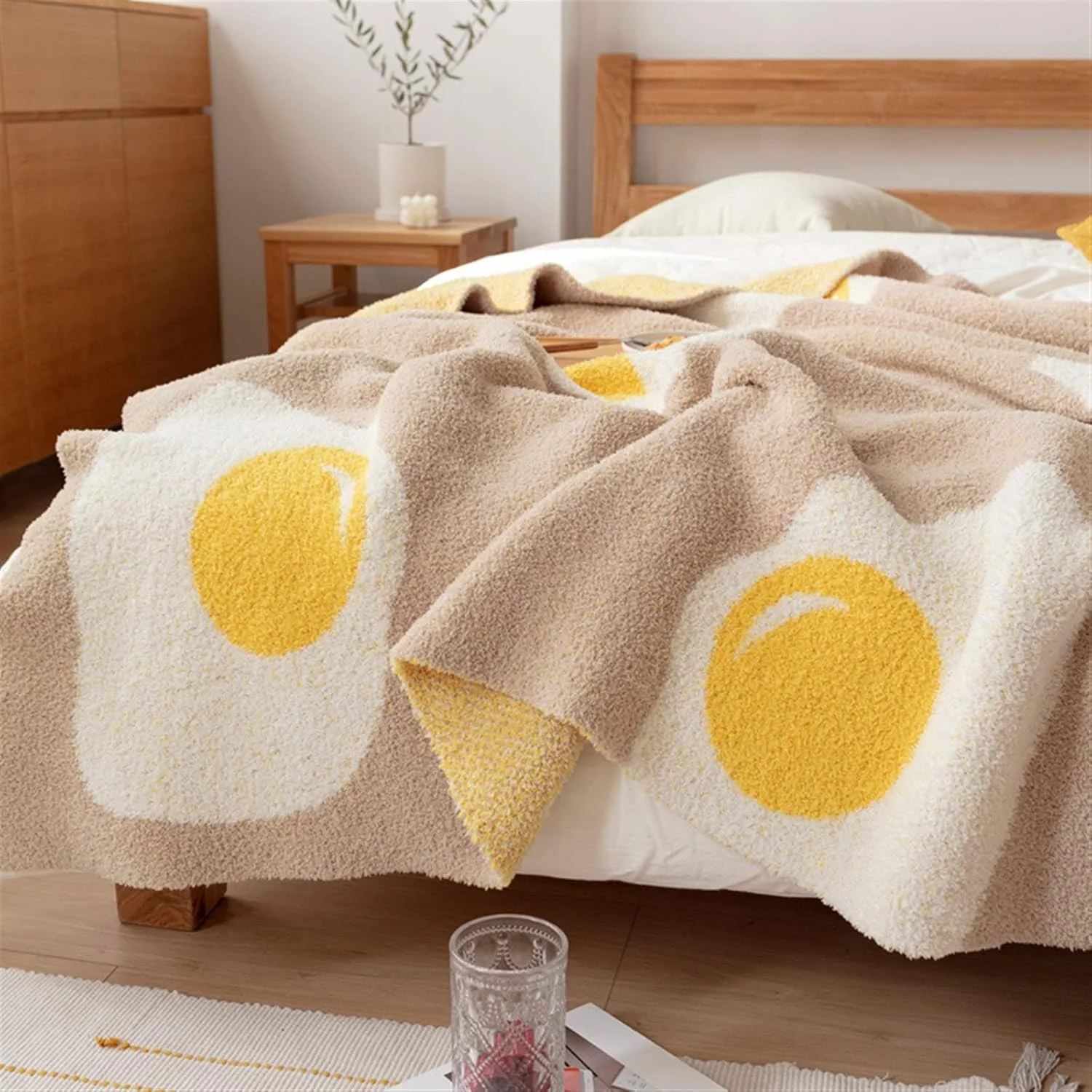 پتوی راحتی UGFVGYTG، روتختی بافتنی نرم، خانه شیرین گرم، تخم مرغ داغ، ملافه مبل، دکوراسیون اتاق (75x100 سانتی متر)