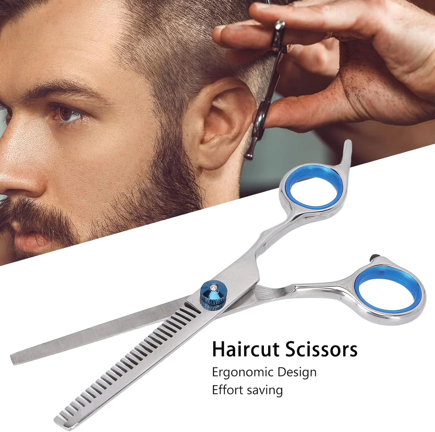 قیچی آرایشگری حرفه ای، قیچی اصلاح مو، قیچی استیل باربر برای نازک کردن مو مناسب خانه و سالن آرایش (قیچی پیتاژ)