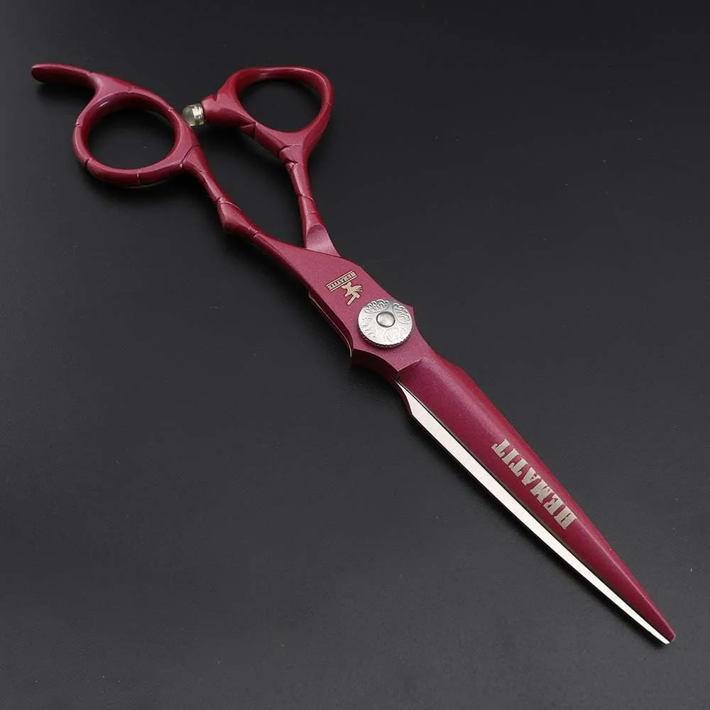 مجموعه قیچی آرایشگری و قیچی پیتاژ HANXYXA مناسب برای آرایشگاه ها و ابزار حالت دهی مو (قرمز)