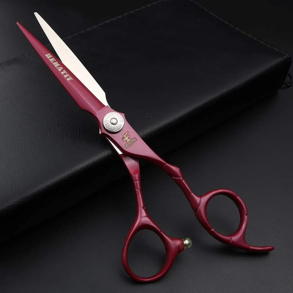 مجموعه قیچی آرایشگری جیکوج، شامل قیچی برش و قیچی پیتاژ، مناسب برای آرایشگاه ها و ابزار حالت دهی مو (رنگ: قرمز) مجموعه قیچی آرایشگری جیکوج، شامل قیچی برش و قیچی پیتاژ، مناسب برای آرایشگاه ها و ابزار حالت دهی مو (رنگ: قرمز)