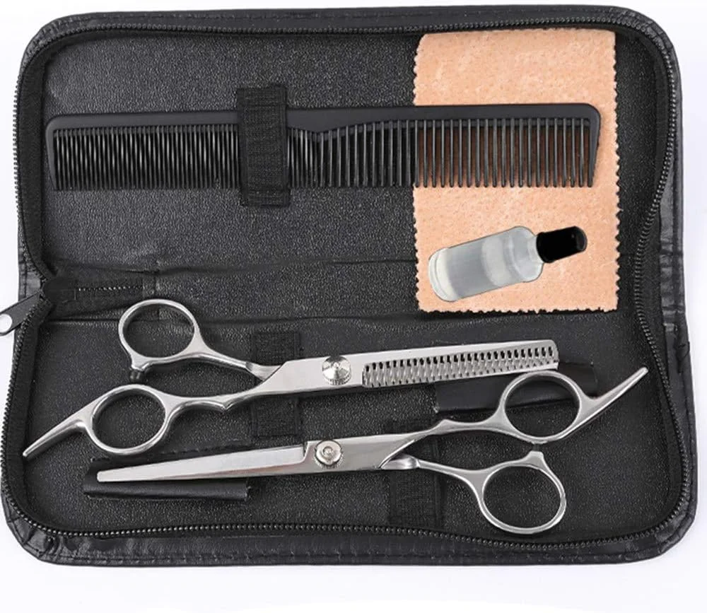 ست قیچی پیتاژ مو GBHJJ، کیت قیچی آرایشگری، قیچی اصلاح مو، قیچی پیتاژ با پیچ قابل تنظیم، سبک و تیز، A