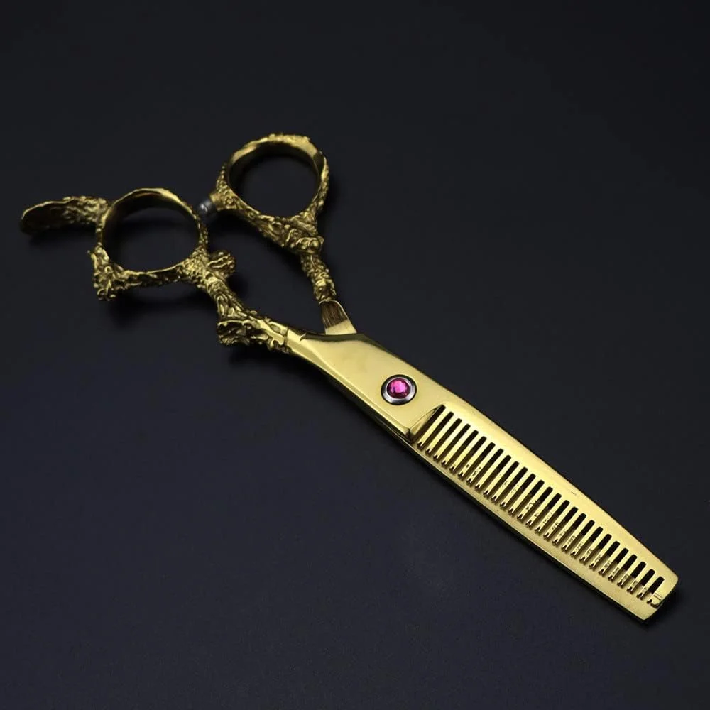 GBMULG Hair Cutting Scissors, 6inch Professional Japan 440c Steel Gold Cut Hair Scissors Haircut thinning Barber Cutting Shears Hairdressing Scissors,Thinning Scissor GBMULG Hair Cutting Scissors, 6inch Professional Japan 440c Steel Gold Cut Hair Scissors Haircut thinning Barber Cutting Shears Hairdressing Scissors,Thinning Scissor
