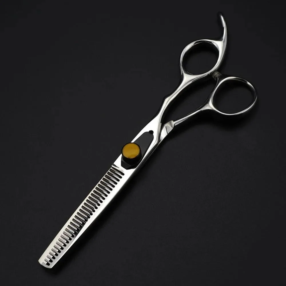 GBMULG Hair Cutting Shears, 6 Inch Professional JP440C Steel Yellow Gem Hair Scissors Haircut Thinning Barber Hair Cutting Scissors,Thinning Scissor GBMULG Hair Cutting Shears, 6 Inch Professional JP440C Steel Yellow Gem Hair Scissors Haircut Thinning Barber Hair Cutting Scissors,Thinning Scissor