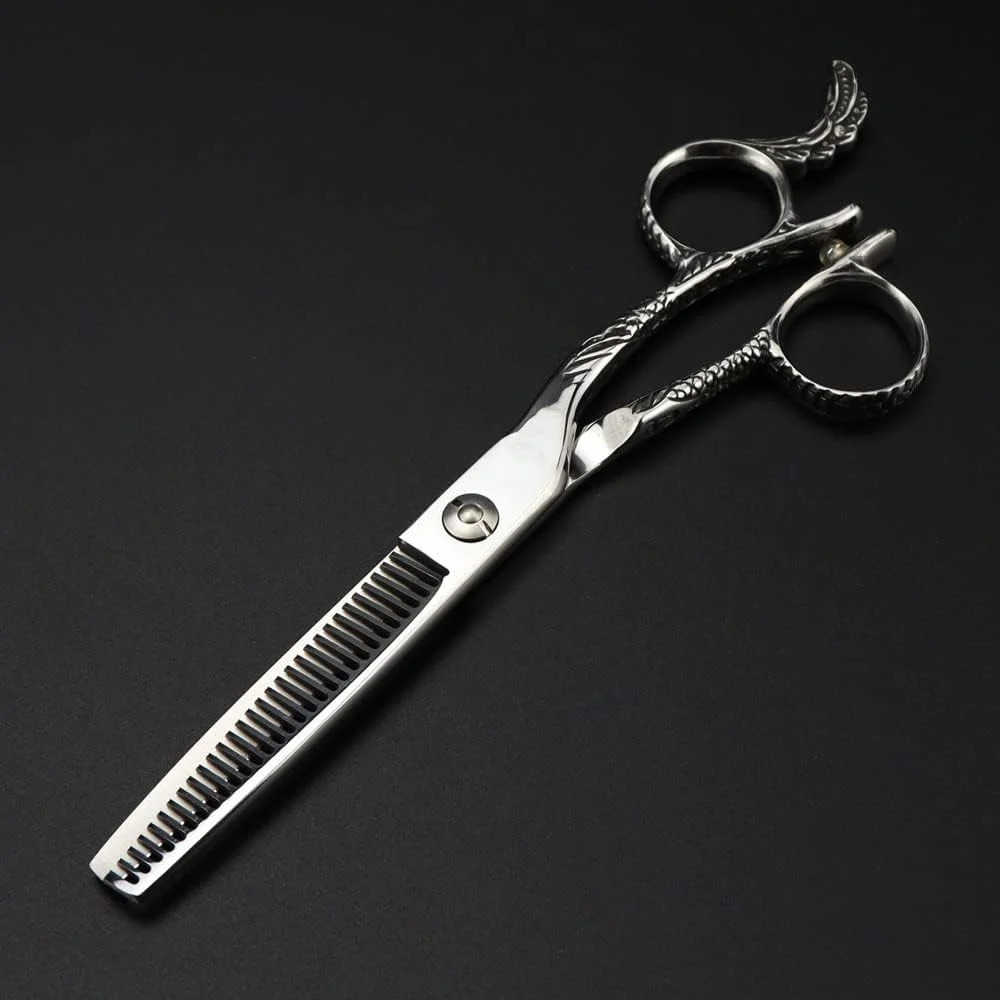 قیچی آرایشگری حرفه ای GBMULG، قیچی 6 اینچی حرفه ای فولاد ژاپنی 440c، قیچی آرایشگری، قیچی پیتاژ مو، قیچی آرایشگر، قیچی کم حجم کننده