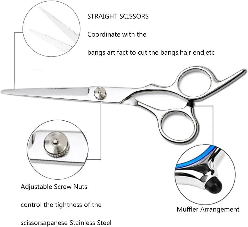 ست قیچی پیتاژ مو GBHJJ، کیت قیچی آرایشگری، قیچی اصلاح مو، قیچی پیتاژ با پیچ قابل تنظیم، سبک و تیز، A ست قیچی پیتاژ مو GBHJJ، کیت قیچی آرایشگری، قیچی اصلاح مو، قیچی پیتاژ با پیچ قابل تنظیم، سبک و تیز، A