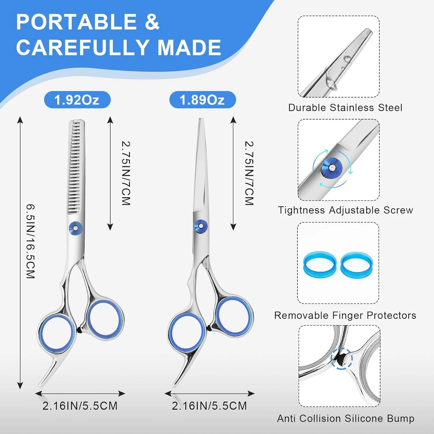 قیچی آرایشگری و قیچی پیتاژ، قیچی آرایشگری حرفه ای استیل ضد زنگ 6.5 اینچی با تیغه های تیز، قیچی آرایشگری ارگونومیک برای موی مردان، زنان، کودکان و حیوانات خانگی قیچی آرایشگری و قیچی پیتاژ، قیچی آرایشگری حرفه ای استیل ضد زنگ 6.5 اینچی با تیغه های تیز، قیچی آرایشگری ارگونومیک برای موی مردان، زنان، کودکان و حیوانات خانگی