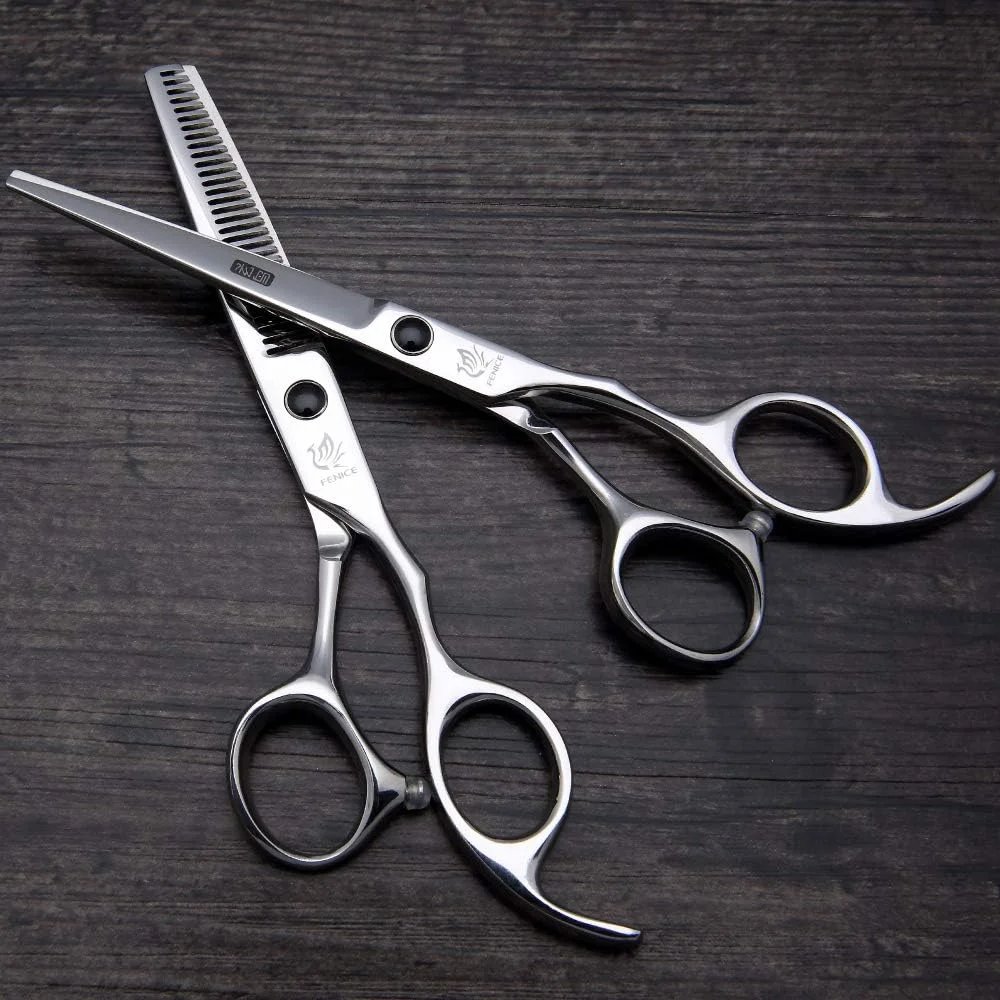 قیچی آرایشگری پیِک فنیس، قیچی دندانه دار با فولاد ضد زنگ ژاپنی، نرخ کم کردن حجم مو 25-30% (6 اینچ)