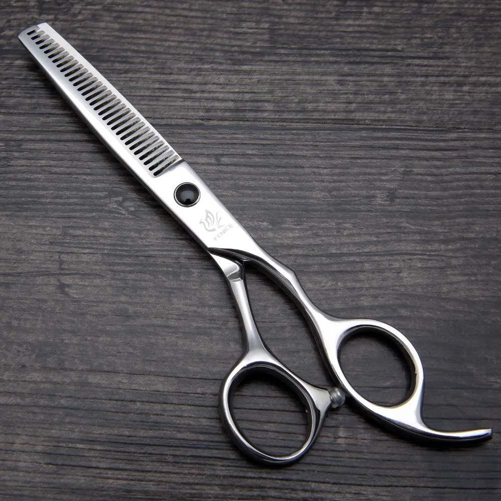 قیچی آرایشگری پیِک فنیس، قیچی دندانه دار با فولاد ضد زنگ ژاپنی، نرخ کم کردن حجم مو 25-30% (6 اینچ)