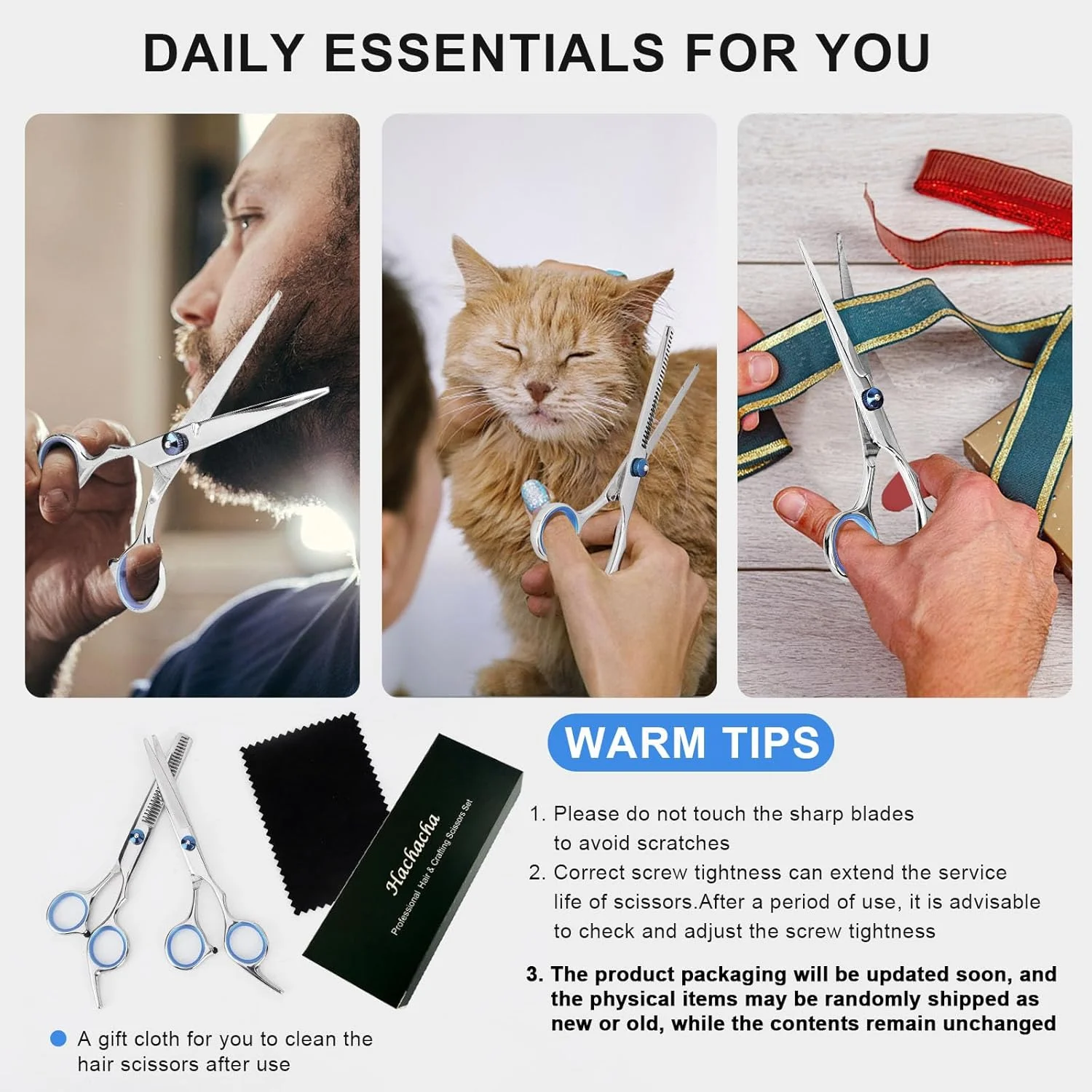 قیچی آرایشگری و قیچی پیتاژ، قیچی آرایشگری حرفه ای استیل ضد زنگ 6.5 اینچی با تیغه های تیز، قیچی آرایشگری ارگونومیک برای موی مردان، زنان، کودکان و حیوانات خانگی قیچی آرایشگری و قیچی پیتاژ، قیچی آرایشگری حرفه ای استیل ضد زنگ 6.5 اینچی با تیغه های تیز، قیچی آرایشگری ارگونومیک برای موی مردان، زنان، کودکان و حیوانات خانگی