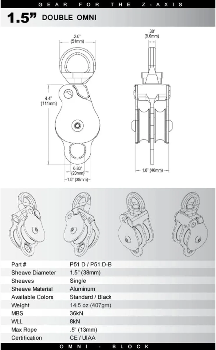 قرقره گردان تک Rock Exotica Omni-Block 1.5 اینچی