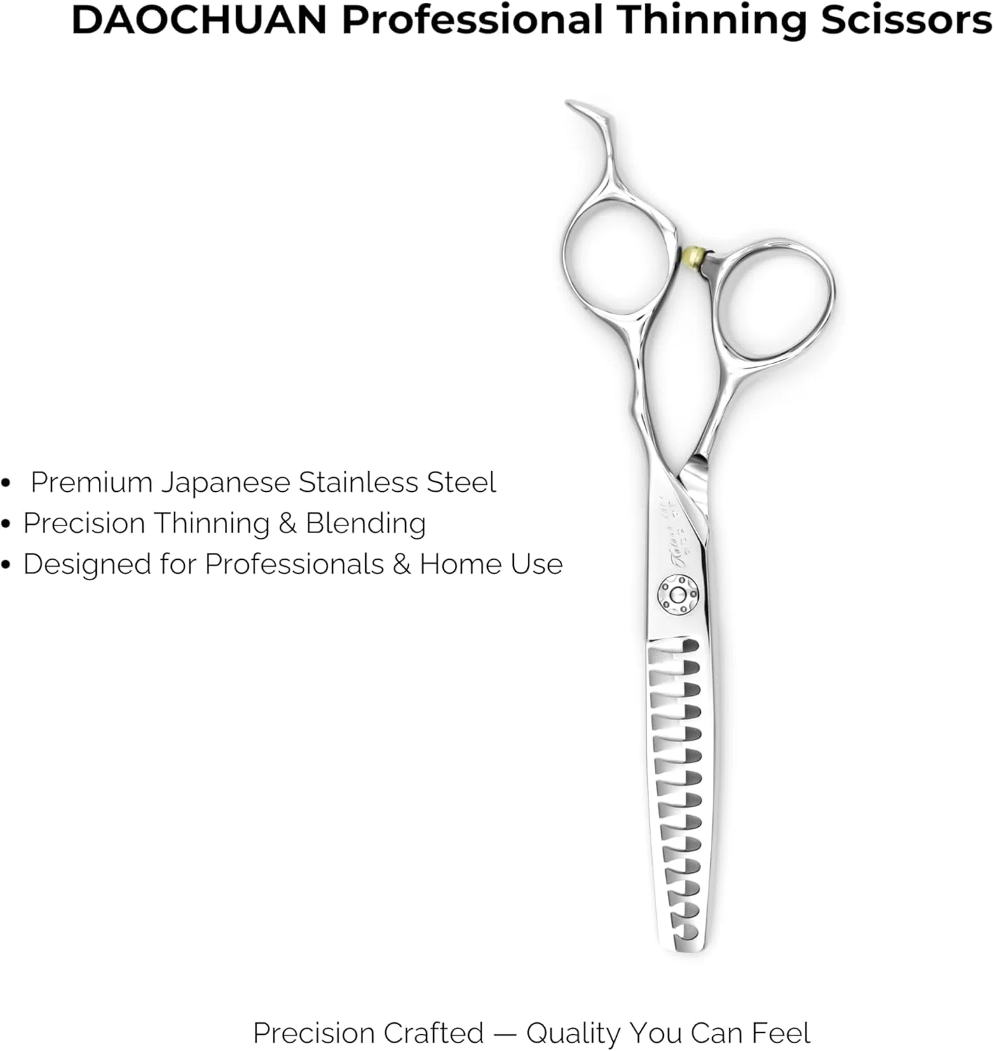 قیچی پیتاژ حرفه ای مو DAOCHUAN، فولاد ضد زنگ ژاپنی، قیچی های ترکیبی دقیق