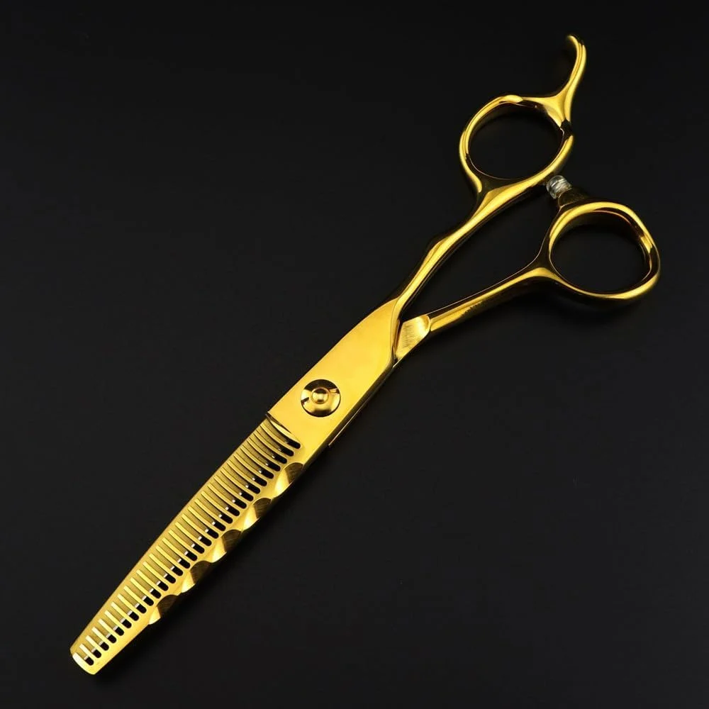 Hair Cutting Shears, 6 Inch Professional JP440c Steel Gold Wave Hair Scissors Haircut Scissor Thinning Barber Cutting Shears Hairdresser Scissors,Thinning Scissor