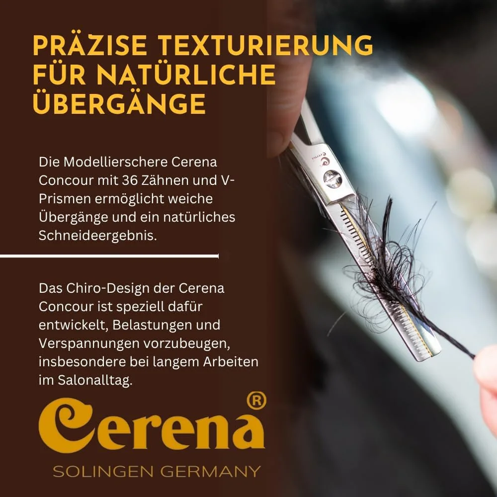 قیچی مدلینگ چیرو سرنا Concour، 6.0 اینچ (15 سانتی متر) - قیچی پیتاژ با کیفیت بالا برای پیتاژ دقیق - قیچی آرایشگری ارگونومیک - ساخت سولینگن