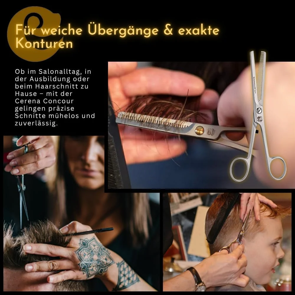 قیچی مدلینگ چیرو سرنا Concour، 6.0 اینچ (15 سانتی متر) - قیچی پیتاژ با کیفیت بالا برای پیتاژ دقیق - قیچی آرایشگری ارگونومیک - ساخت سولینگن