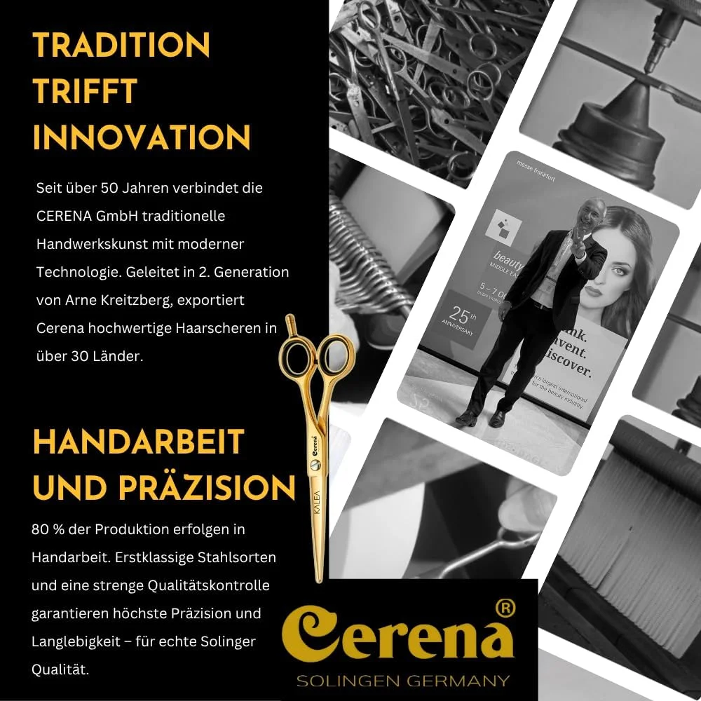 قیچی مدلینگ چیرو سرنا Concour، 6.0 اینچ (15 سانتی متر) - قیچی پیتاژ با کیفیت بالا برای پیتاژ دقیق - قیچی آرایشگری ارگونومیک - ساخت سولینگن