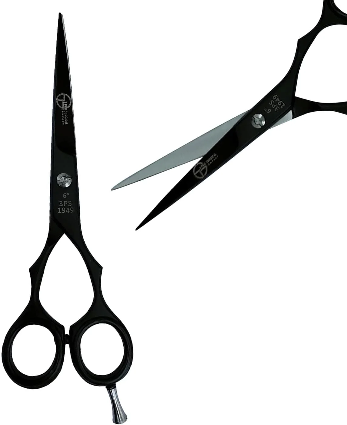 قیچی 6 اینچی مشکی مدرن جراحی 3Pro برای کوتاهی، حالت دهی، مرتب کردن و پیرایش مو