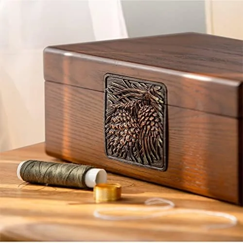 جعبه خیاطی، سبد خیاطی چوبی بزرگ، سبد خیاطی تاشو کلاسیک، جعبه ابزار خیاطی با دسته حمل آسان و محفظه جعبه خیاطی، سبد خیاطی چوبی بزرگ، سبد خیاطی تاشو کلاسیک، جعبه ابزار خیاطی با دسته حمل آسان و محفظه