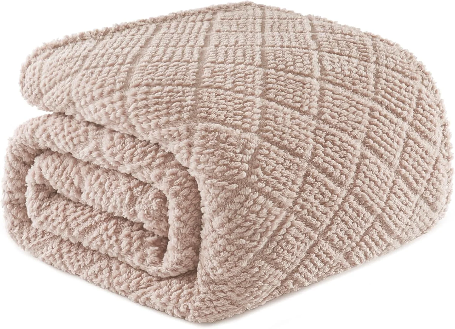 پتو پشم گوسفند نرم و لطیف Whale Flotilla سایز کوئین مناسب تخت، پتوهای وافل ژاکارد نرم و کرکی برای تمام فصول، سبک و گرم، 228x228 سانتی متر، شتری