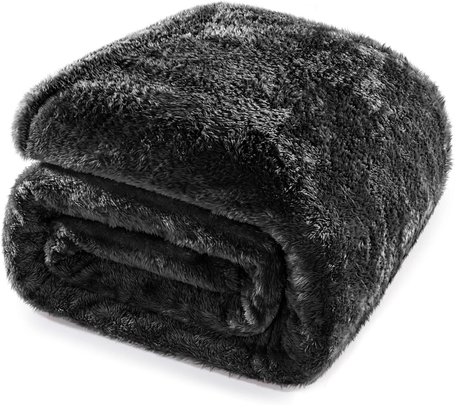 پتوی سایز کینگ مشکی Whale Flotilla مناسب تخت، پارچه پشمی نرم و گرم 300GSM، پتوی تزئینی سبک وزن، نرم و کرکی مناسب تمام فصول، 228x264 سانتی متر