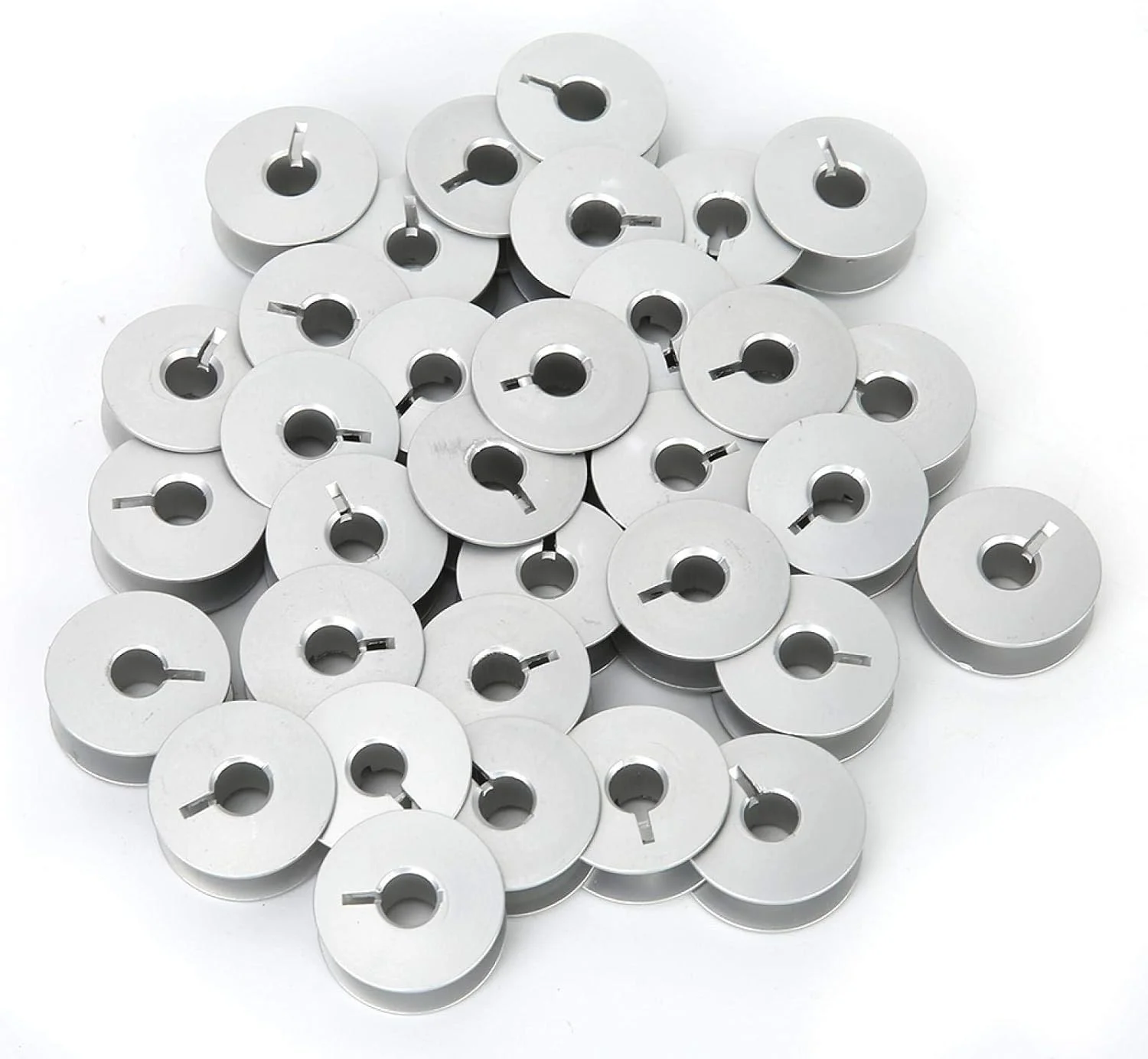100pcs Aluminum Bobbins with Slot Sewing Machine Aluminum Bobbins for Industrial Sewing Machine Parts
