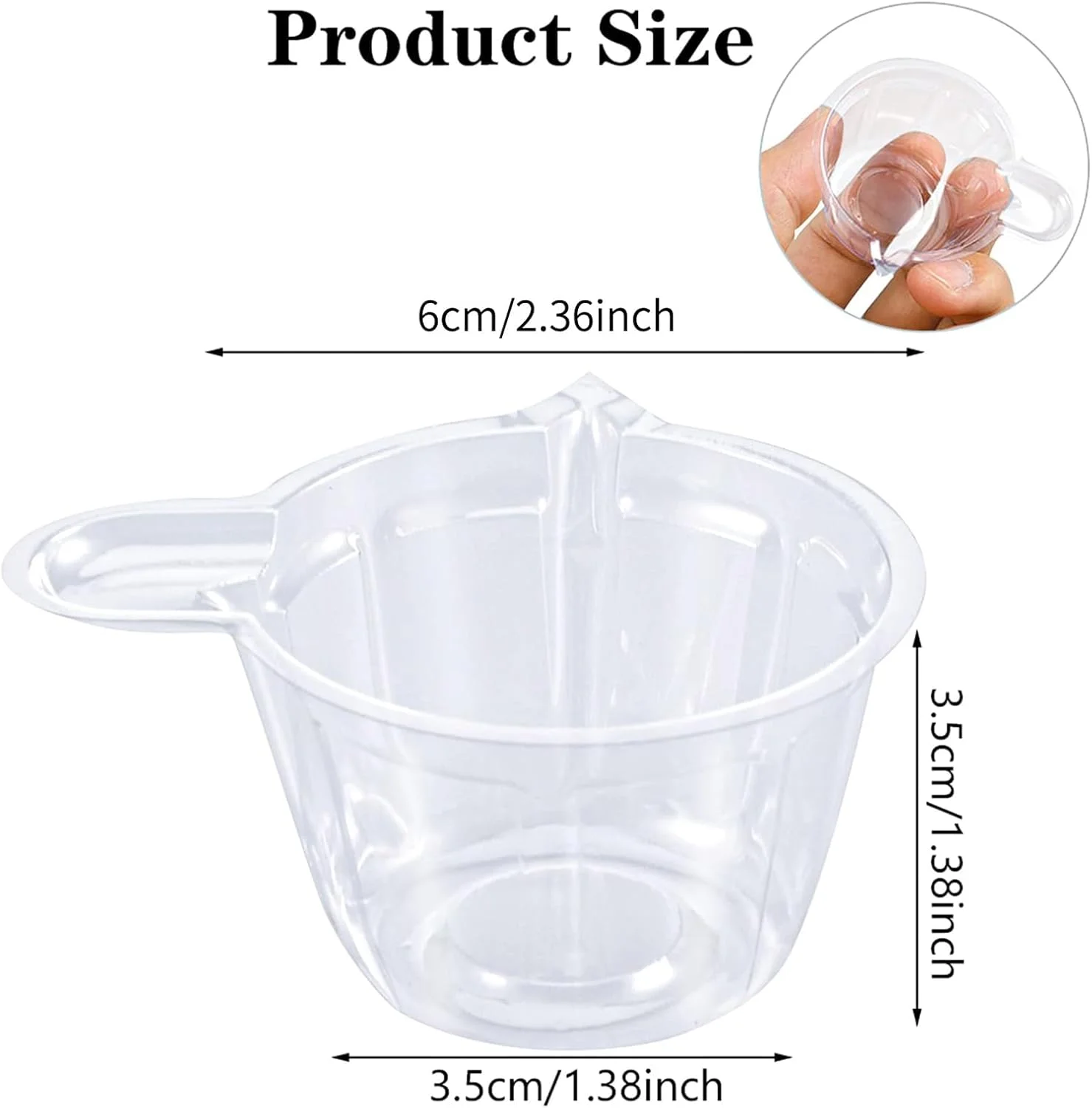 GNAFOTU بسته 100 عددی فنجان 40 میلی لیتری پلاستیکی یکبار مصرف، جمع آوری آسان نمونه برای/تست pH/ظرف آزمایشگاهی (100 عدد)