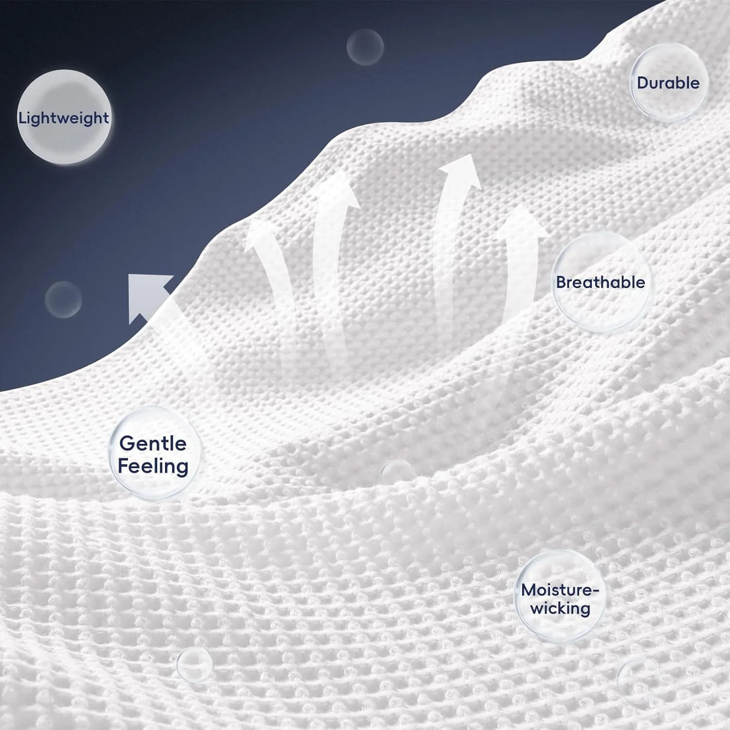 پتوی وافل بافته شده 100% پنبه ای PHF سایز کینگ 264x228 سانتی متر - پتوی سبک وزن، نرم و قابل تنفس مناسب تمام فصول - لایه پتوی عالی برای تخت، مبل و کاناپه - دکوراسیون شیک منزل - سفید