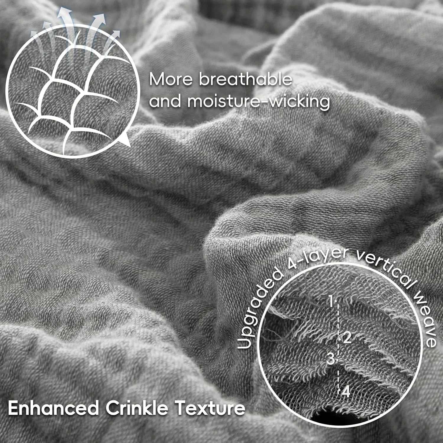 پتوی موسلین 100% پنبه PHF سایز کوئین 228 در 228 سانتیمتر، پتوی سبک و قابل تنفس مناسب تمام فصول، پتوی گازی 4 لایه فوقالعاده نرم برای بزرگسالان، دکوراسیون شیک منزل برای تخت مبل، خاکستری پتوی موسلین 100% پنبه PHF سایز کوئین 228 در 228 سانتیمتر، پتوی سبک و قابل تنفس مناسب تمام فصول، پتوی گازی 4 لایه فوقالعاده نرم برای بزرگسالان، دکوراسیون شیک منزل برای تخت مبل، خاکستری