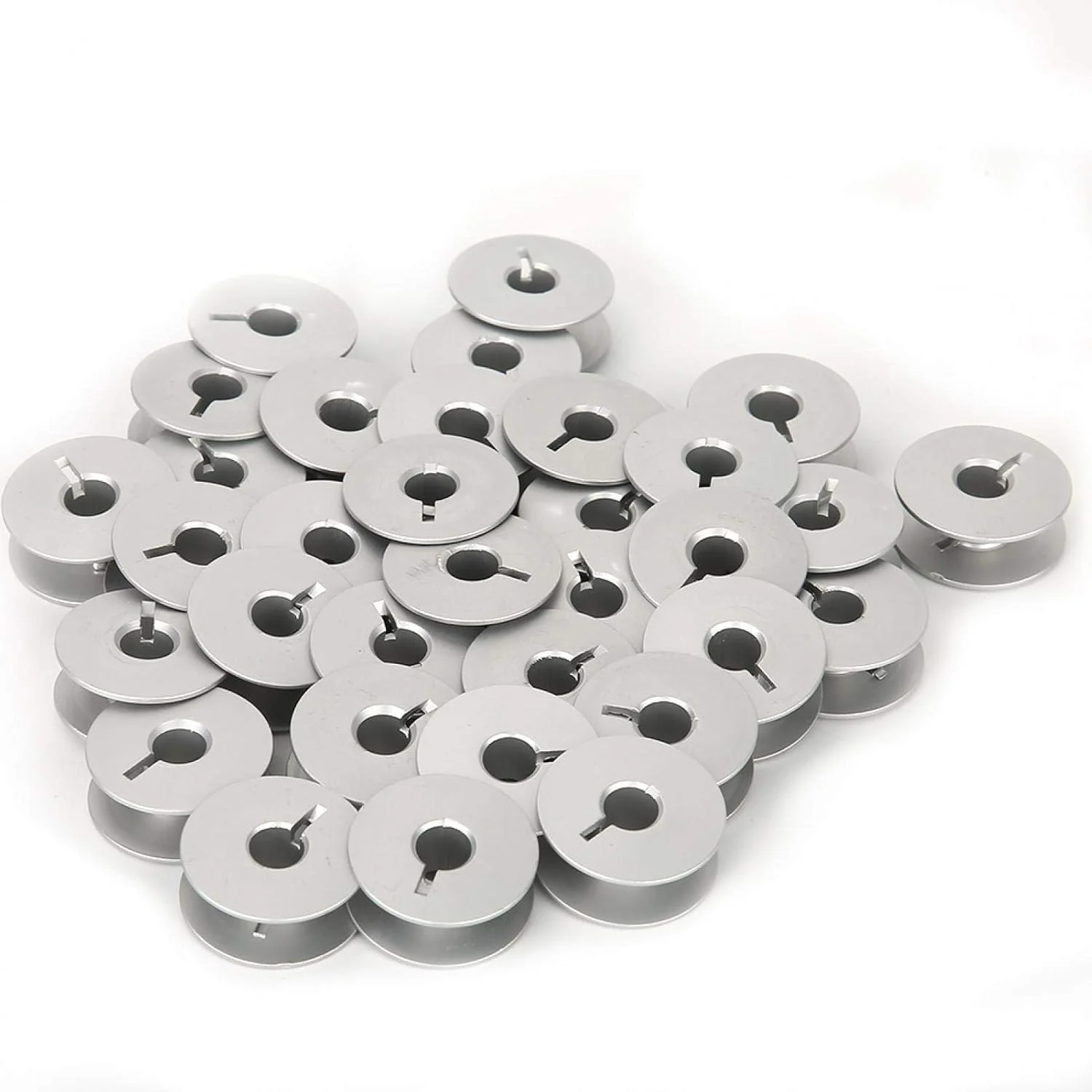 100pcs Aluminum Bobbins with Slot Sewing Machine Aluminum Bobbins for Industrial Sewing Machine Parts