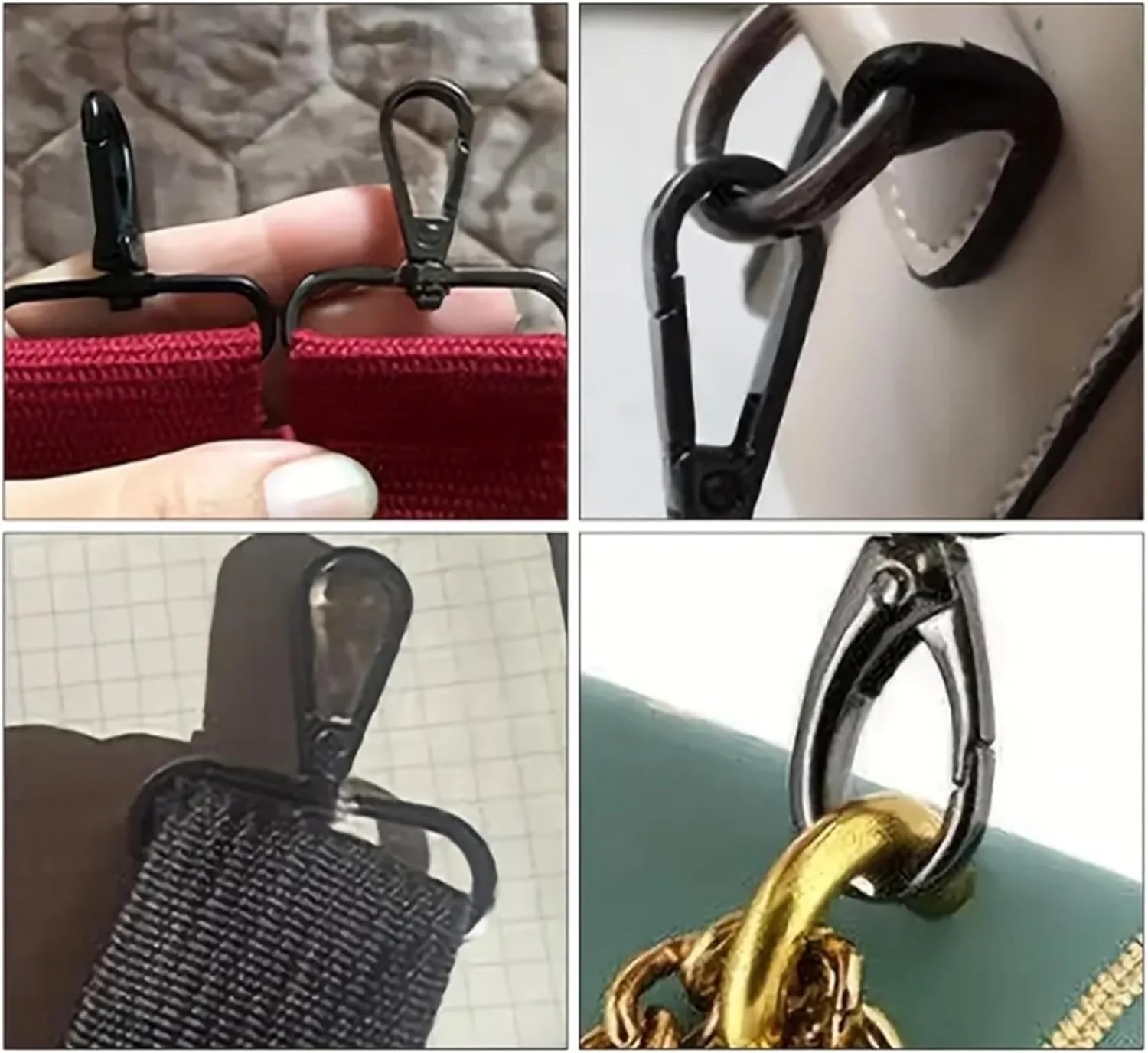 6 Pcs 1.96 inch Gold Thickened Wide Edge Keychain Hooks - Durable Zinc Alloy Metal Buckles for Backpacks, Bags, Shoulder Straps, and Dog Accessories